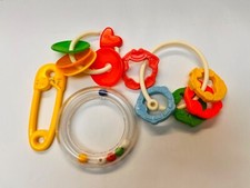Vintage Baby Rattles Toy Lot Colorful Nursery Toys FLAWS READ DETAILS BIN 3 