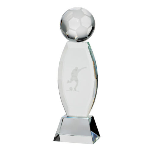 Infinity Premium Crystal 3D Football Trophy Glass Award FREE Engraving CR17110 - Afbeelding 1 van 1