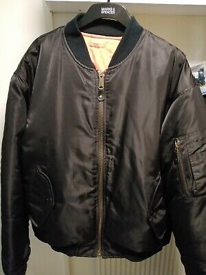 Vintage Alpha Industries MA1 Custom Painted Black Bomber Vintage Alpha Industries MA1 Custom Painted Black Bomber