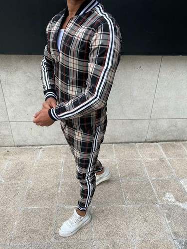MEN'S Track suit Jogging Track Suit Set S - 4XL , tartan walking Ritchie suit - Picture 3 of 3