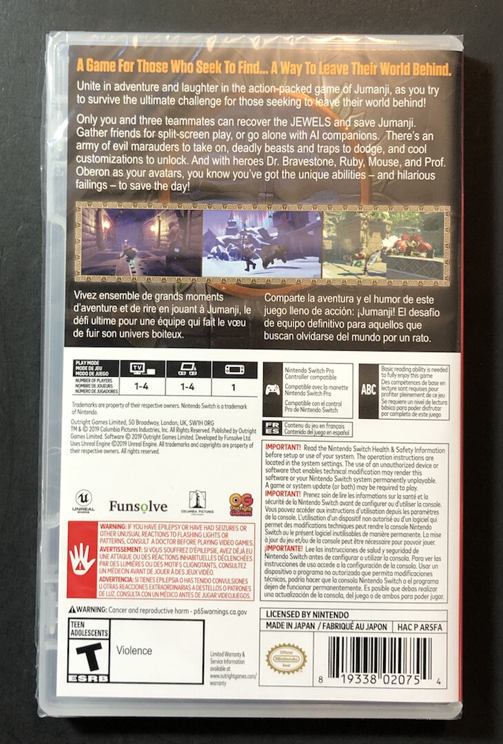 Jumanji The Video Game (Nintendo Switch) NEW | eBay