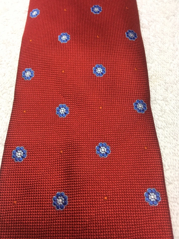 TALBOTS CORBATA HOMBRE ROJO CON AZUL Y BLANCO 4 X 61 Foto 3 de 4