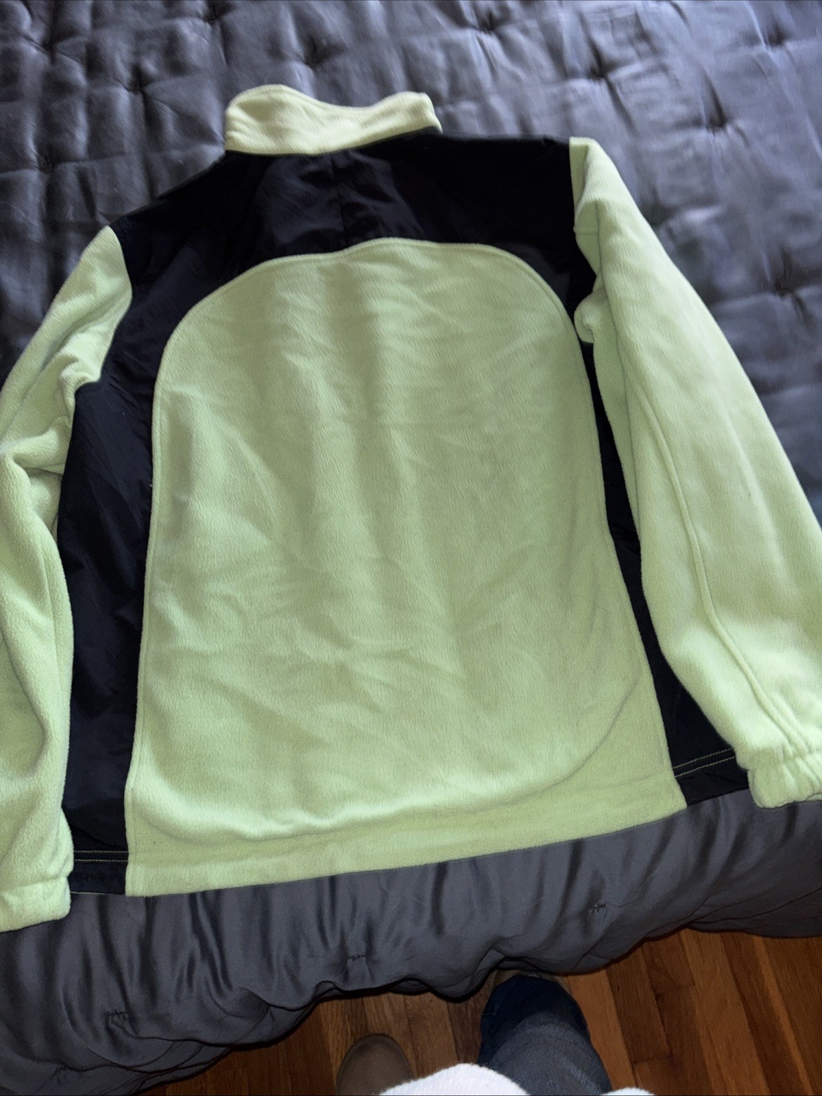 LL Bean Jacket Reversible Light Green Fleece on o… - image 7