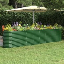 Image of Garden Raised Bed Powder-coated Steel 332x40x68 cm Green