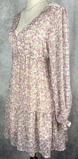 Altar’d State Floral Mini Dress Long Sleeve Sheer Boho S