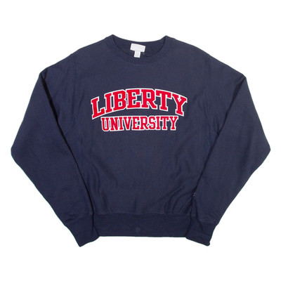 CHAMPION REVERSE WEAVE Liberty University Herren Sweatshirt Blau USA S