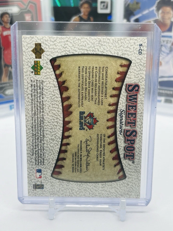 2001 Upper Deck Sweet Spot Carlos Delgado Signatures Auto #S-CD Blue Jays - Image 3 of 3