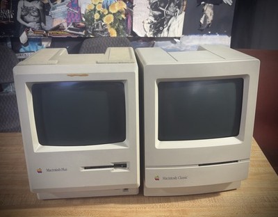 Vintage Apple Macintosh Plus & Macintosh Classic Bundle - As Is for Parts/Repair