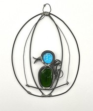 Stained Glass Swinging Bird Suncatcher
