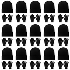 30 Pack Winter Beanie Hats  Gloves Bulk for Men Women, Wholesale Cold Weathe...
