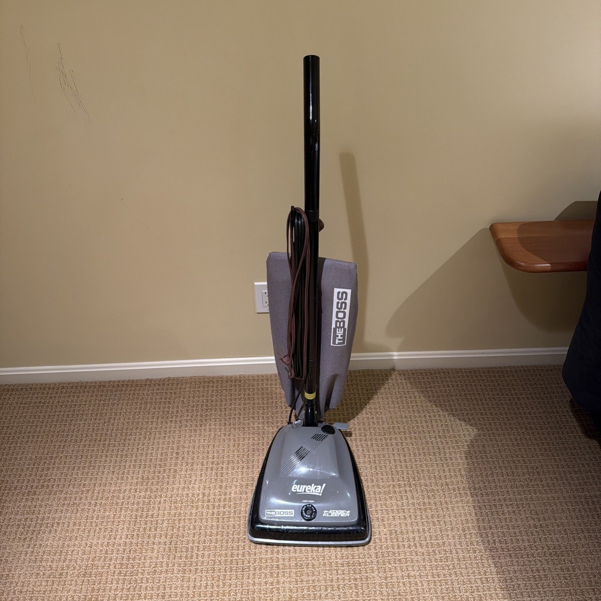 40s.50s 黒ラッカーボタンEuclid Vintage Eureka Boss Upright Vacuum Cleaner w Bags. 1934 Bagged
