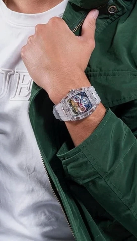 Reloj Pulsera Hombre GUESS PHOENIX GW0499G3 Multifunción Silicona Blanco - ¡NUEVO! Foto 2 de 4