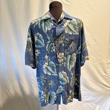 Mens Campia Moda Hawaiian Shirt Mens Sz M Blue Floral Button Up Short Sleeve