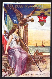 REGGIMENTALI 69° REGGIMENTO FUCILIERI Cartolina formato piccolo viagg. 1912