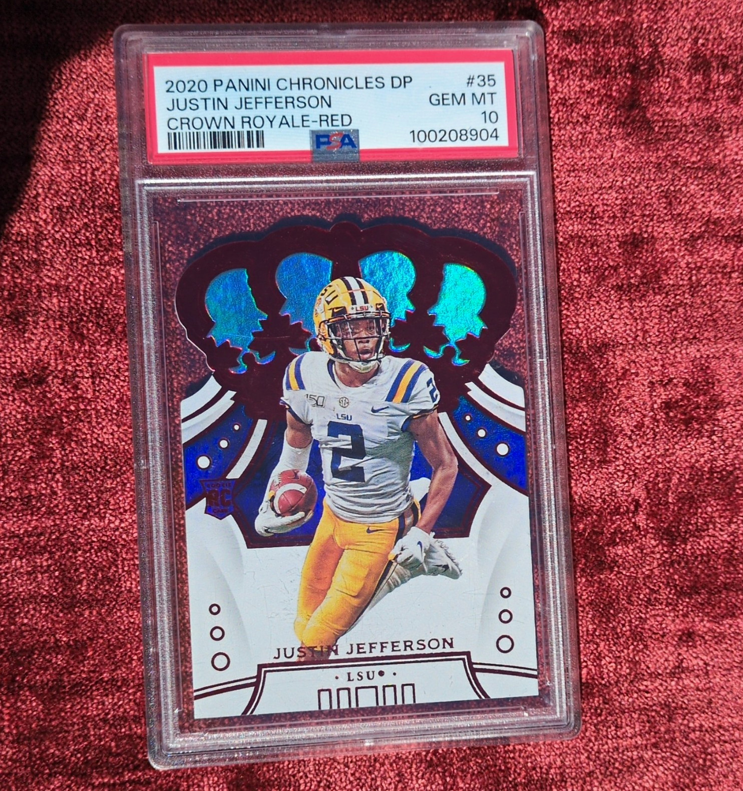 Justin Jefferson Panini Chronicles Draft Picks Crown Royale #35 Red