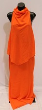 Asos Womens Chiffon Double Layer Maxi Dress EJ3 Tangerine Size UK 16 (US 12) NWT
