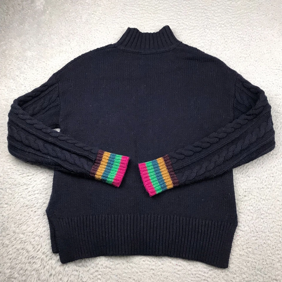 Suéter Boden Winifred Tejido con Cable Rayas Puño Brillante Para Mujer S Azul Marino Lana Alpaca Foto 4 de 4