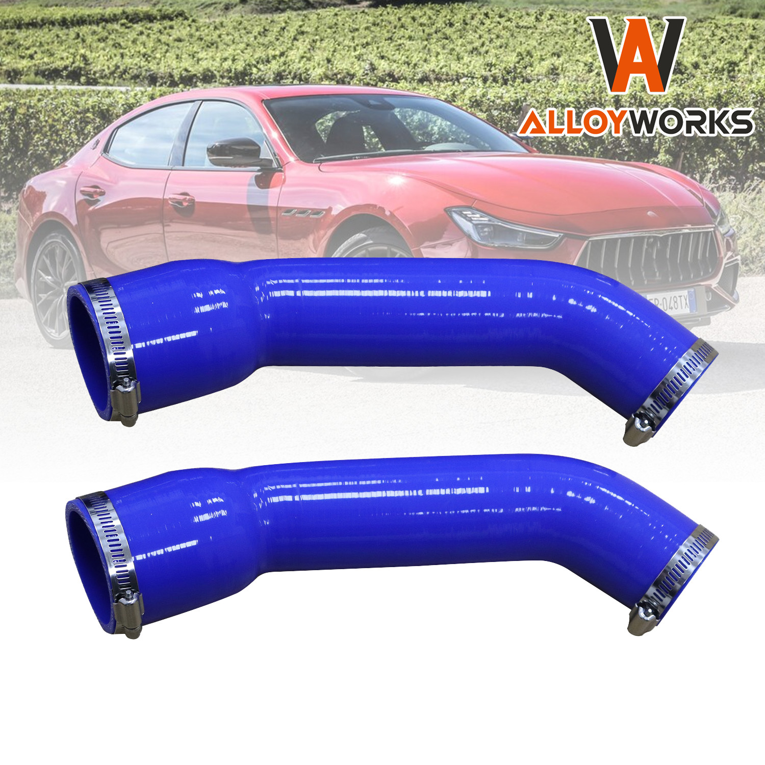Right Silicone Air Intake Intercooler Hose Fit 14-20 Maserati Ghibli M157 3.0L