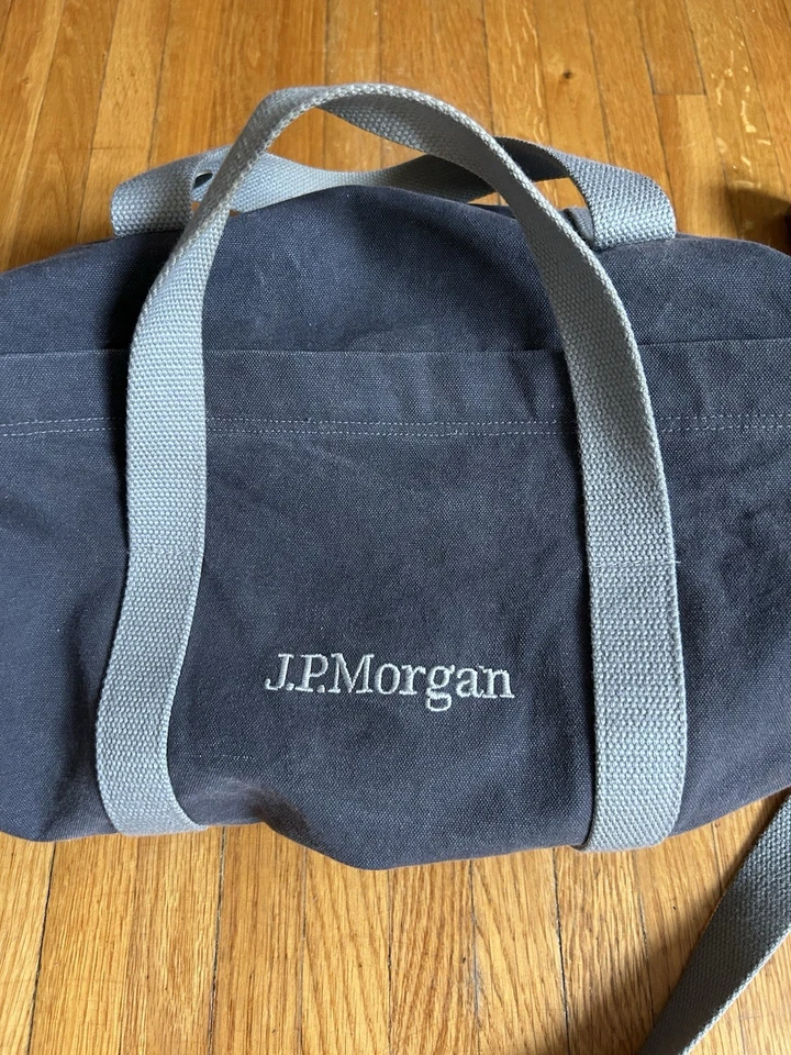 Bolso de Lona JP Morgan Estilo Antiguo Scarborough & Tweed Bankers Hecho en EE. UU. Foto 4 de 4