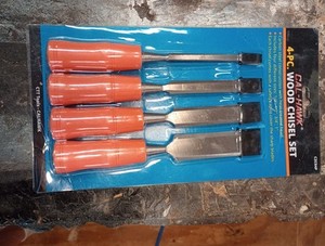 Cal-Hawk 4-Piece Wood Chisel Set Heat Treated Carbon Steel Sizes 1/4 1/2 3/4 1"
