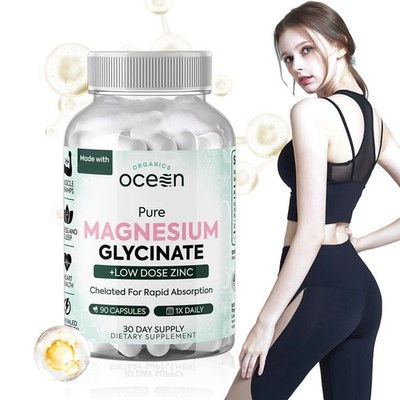 Organics Ocean reines Magnesiumglycinat niedrig dosiert Zinkchelat 90 Kapseln