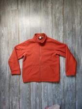 L. L. Bean Fleece Jacket Orange Soft Pockets High Neck Unisez Youth Kid sz Large