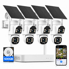 Solar Battery Powered Wireless WiFi Home Security Camera System Outdoor Pan/Tilt