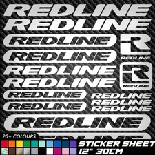 15x REDLINE Vinyl Decal Stickers Sheet Bike Frame Cycling Cycle Bicycle MX MTB