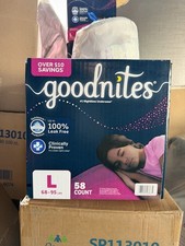 Goodnites Girls Pull Up Underwear Size Large 58 Count 68-95 LBS
