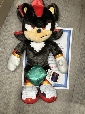 BUILD A BEAR Shadow Sonic The Hedgehog 3 Movie PLUSH Doll Stuffed NEW + Emerald