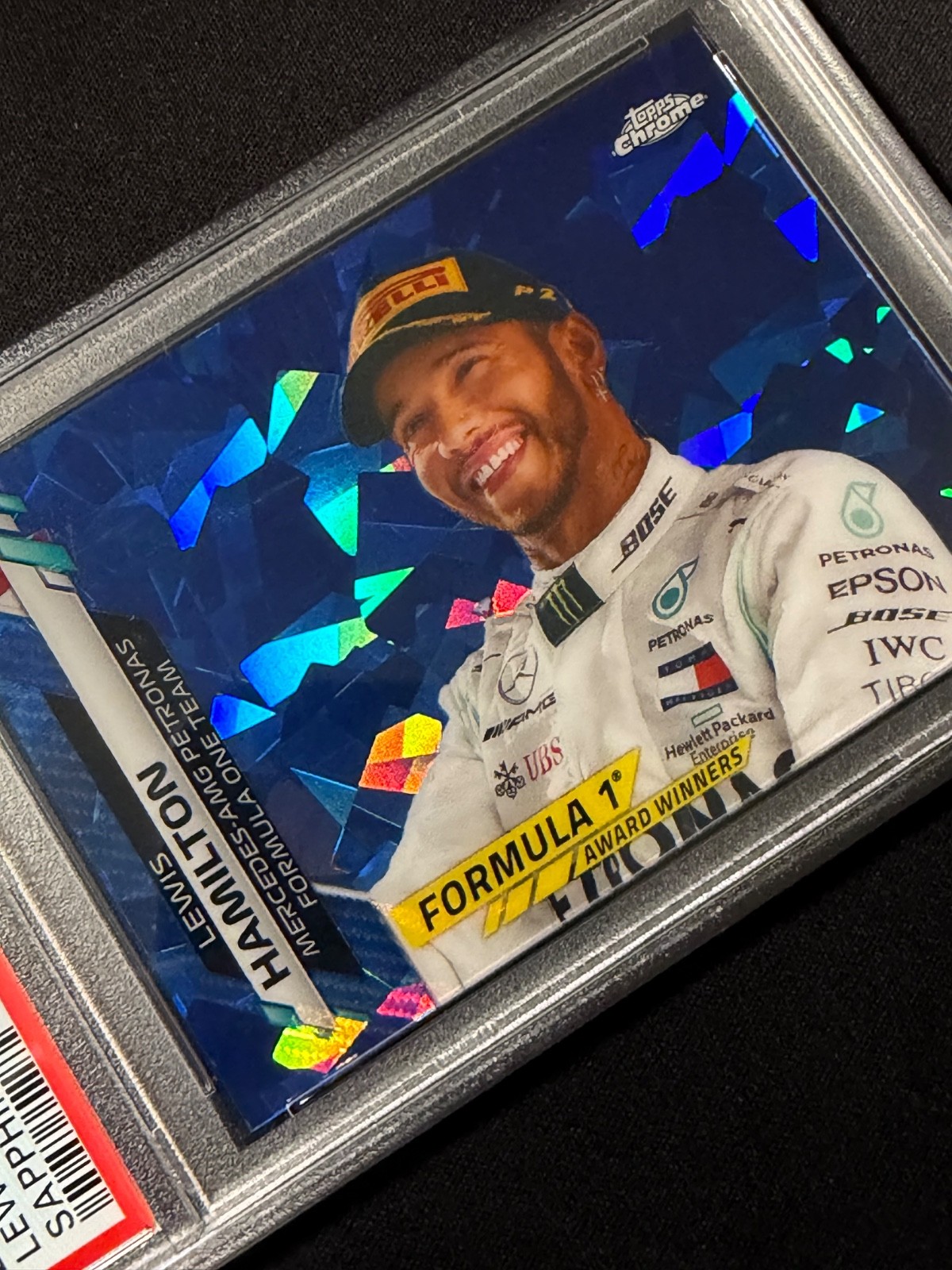 PSA 10 LEWIS HAMILTON 2020 Topps Chrome F1 Racing Sapphire Edition #197 GEM MINT view 2