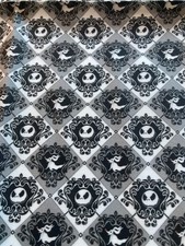 Nightmare Before Christmas Fabric Remnant Jack Skellington Ghost Cotton 40 x 35