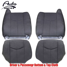 For 2006 2007 Chevy Silverado Front Side Single Cab Cloth Seat Cover Dark Gray