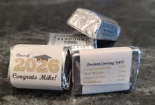 30 Personalized Graduation Nugget Candy Bar Wrappers