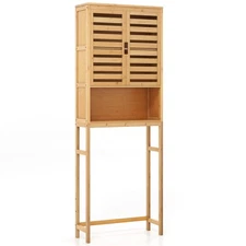 Bamboo Over-The-Toilet Storage Cabinet 3-Tier Freestanding Bathroom  Space Saver