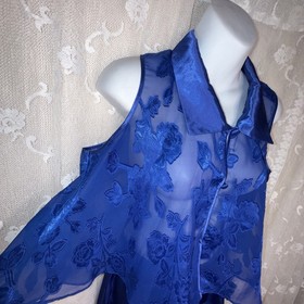 Vintage Inner Most Blue Satin Sleeper Shorts & Matching Top Size Medium 36-38 B