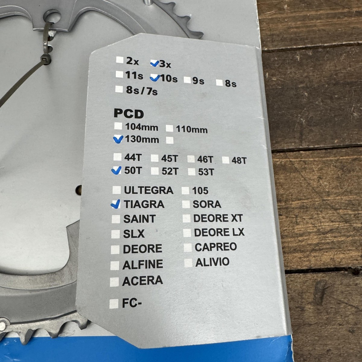 Shimano Tiagra 50T Chainring 130 BCD 5-Arm Silver 10 Speed Road