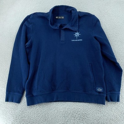 Helly Hansen Sweatshirt Mens XL Blue Cape Ann Marina Micro D Snap-T Pullover