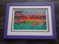 1993 Beth Appleton Florida Fantasy Mixed Media Painting MCCCXX Signed