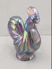 Vintage Fenton Carnival Glass Amethyst Iridesccent Rooster Figurine