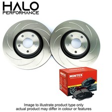 Front Grooved Brake Discs with Mintex Pads to fit Toyota GT86