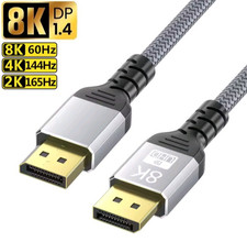 Display Port to Display Port Cable 1.4 DP to DP 8K 60Hz 4K 120Hz HS Video Audio