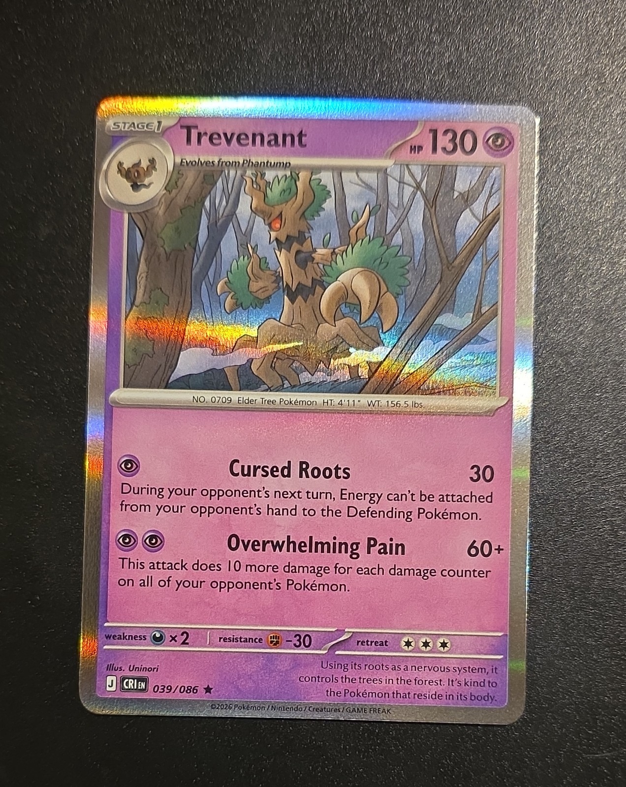Trevenant 039/086 Me04: Chaos Rising Holo