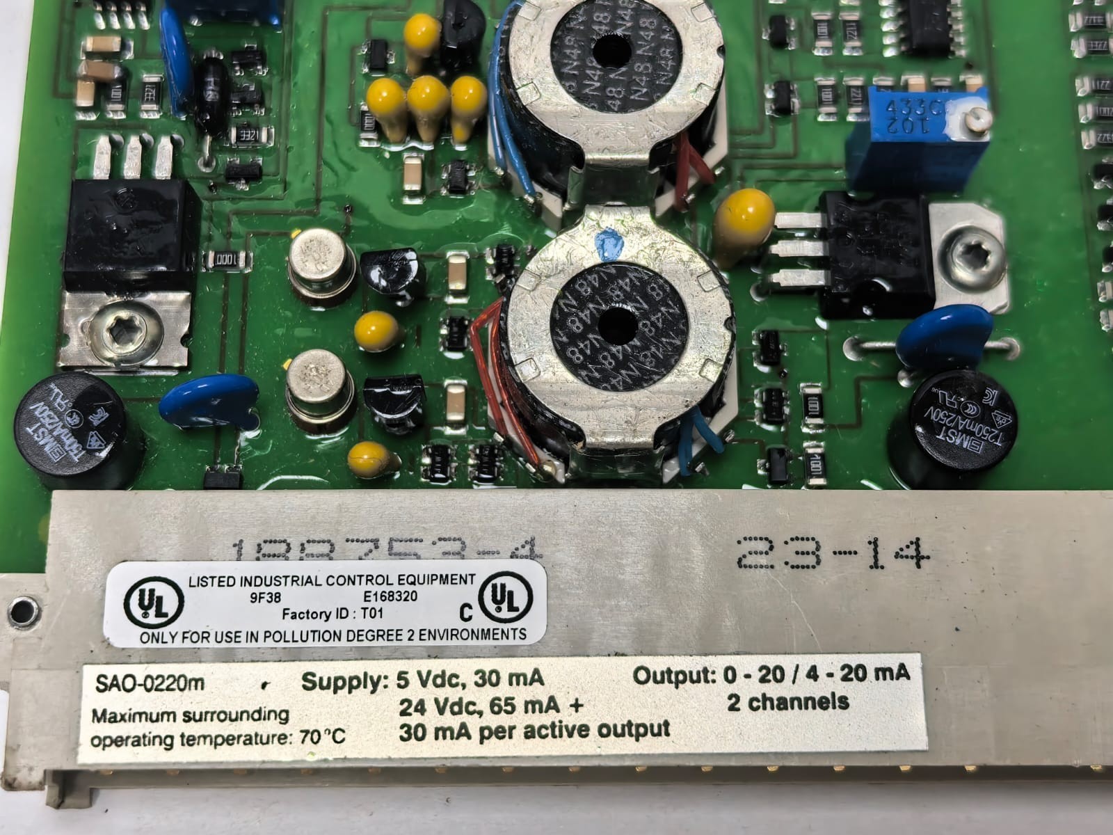 Honeywell SAO-0220M CCV1.2 HONEYWELL SAO-0220M CCV1.2 SAFE ANALOG OUTPUT MODULE 3