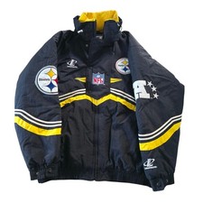 Vintage 1990s Pittsburgh Steelers Pro Line Logo Athletic Jacket.