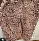 Pink Sequin Ruffle Cold-Shoulder V-Neck dress, Size 12 — photo 2