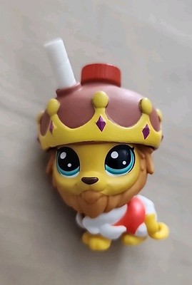  Littlest Pet Shop LPS Thirsty Pets 4-152 King Cola Lion RARE Yellow Royal D2