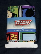 DC Justice League Meet the Heroes 100 Cotton Fabric 1 Yard Cut Superman Batman
