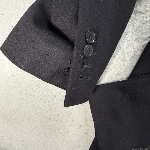 Charles Tyrwhitt Overcoat Zanieri Italian Cashmere/Wool 48R Navy Surgeon Cuff image 8