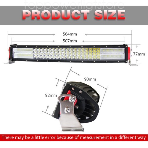 22 inch 1200W Led Light Bar Quad Row Spot Flood Combo Work 4WD Truck UTE ATV 23" - Picture 2 of 8